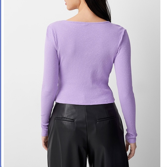 Only light purple buttons and central vent ribbed stretch cardigan NWT - Picture 9 of 9